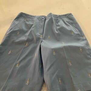 LizGolf Size 10 Golf Shorts  Sky Blue Embroidered Trousers